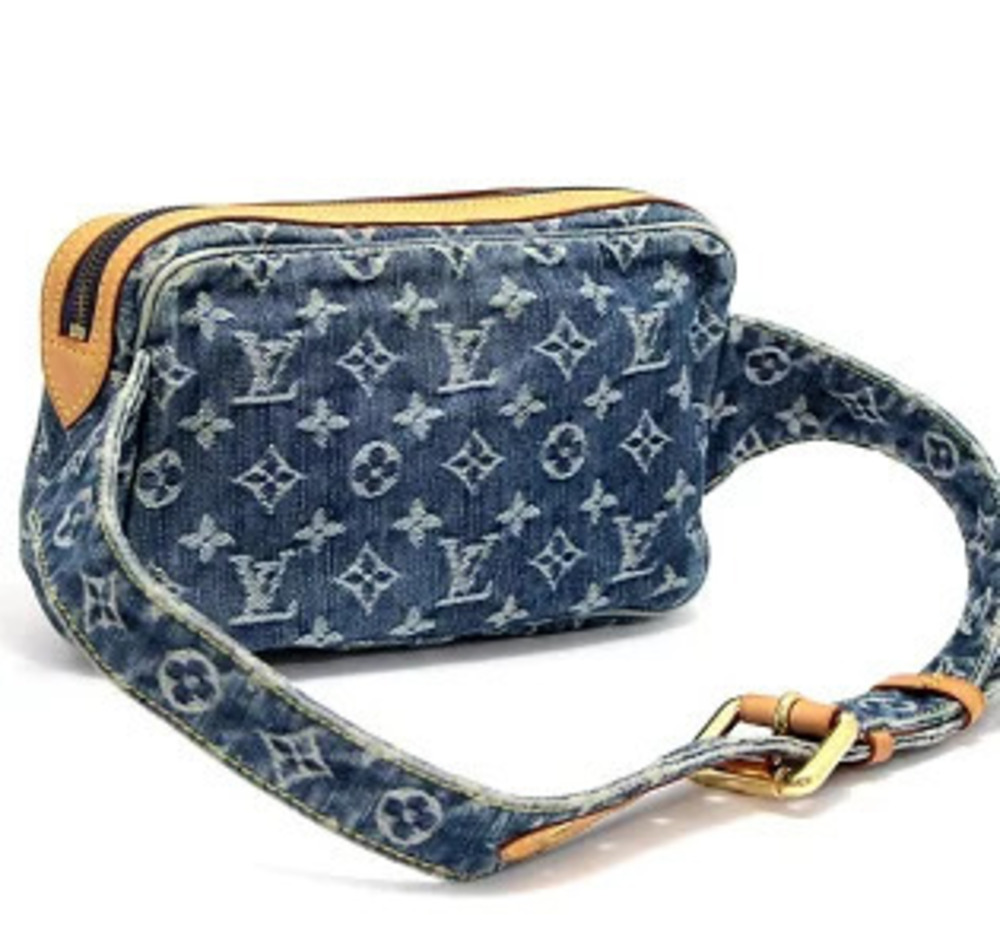 Louis Vuitton Bum Bag Body Waist Pouch Clutch Monogram Denim - Picture 2 of 7